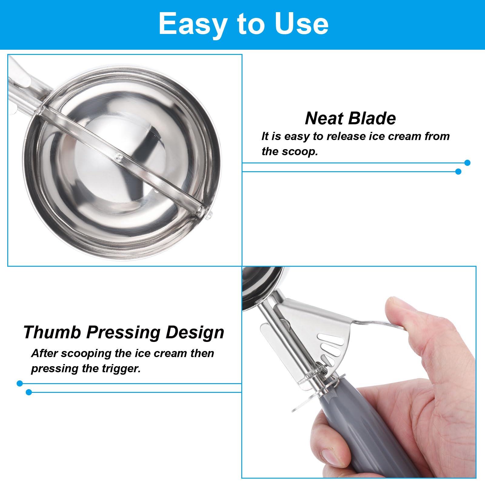 PATIKIL 4 Ounce Ice Cream Scoop with Trigger - Image 4