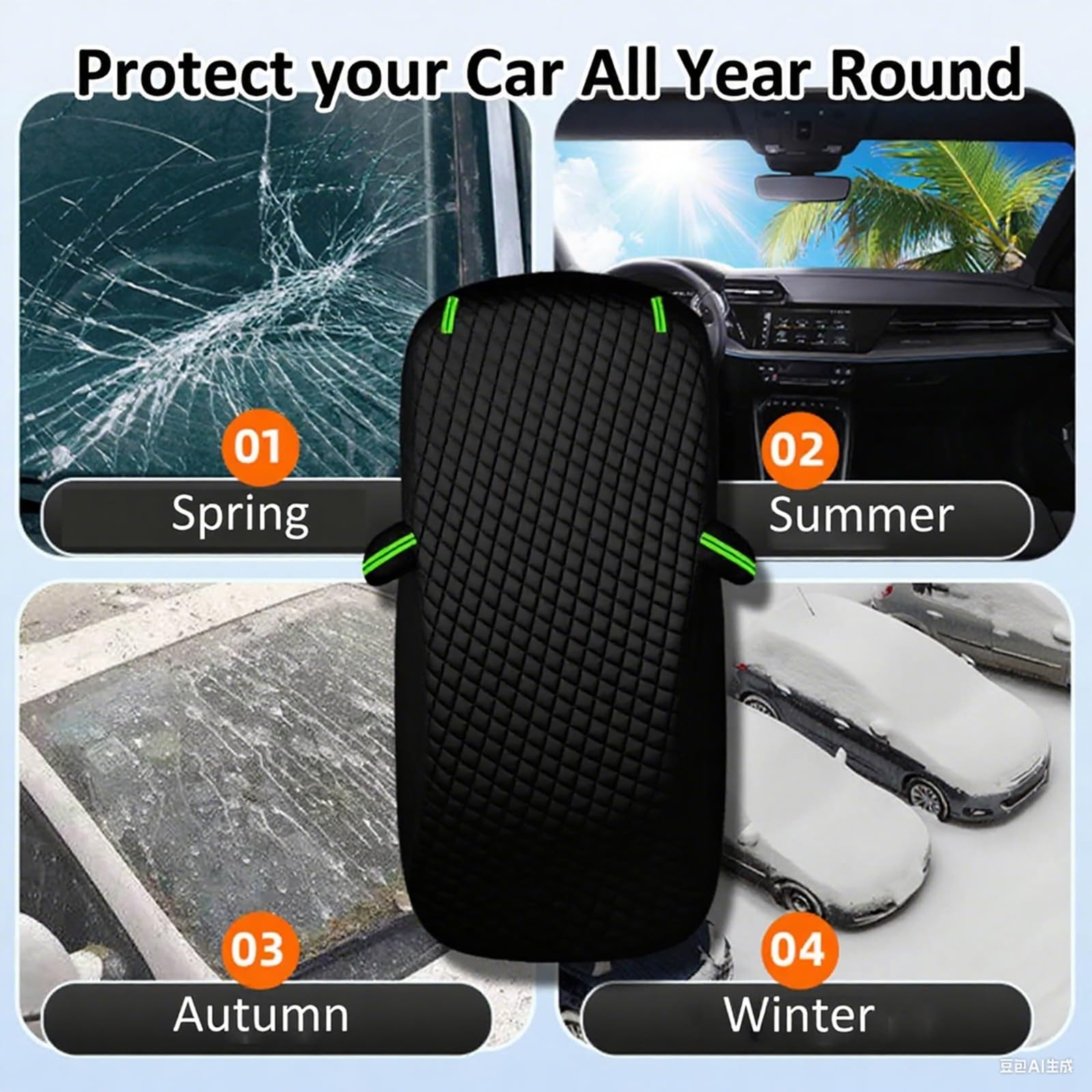Hagelschutz Auto für M ercedes V-Class Long (V447) 2019-2025 Autoabdeckung Outdoor Allwetter-Schutz vor Hagel Wind Sonne Hitze und UV Autogarage Abdeckung Winter für Limousinen,SUVs,Pick-ups,Schwarz