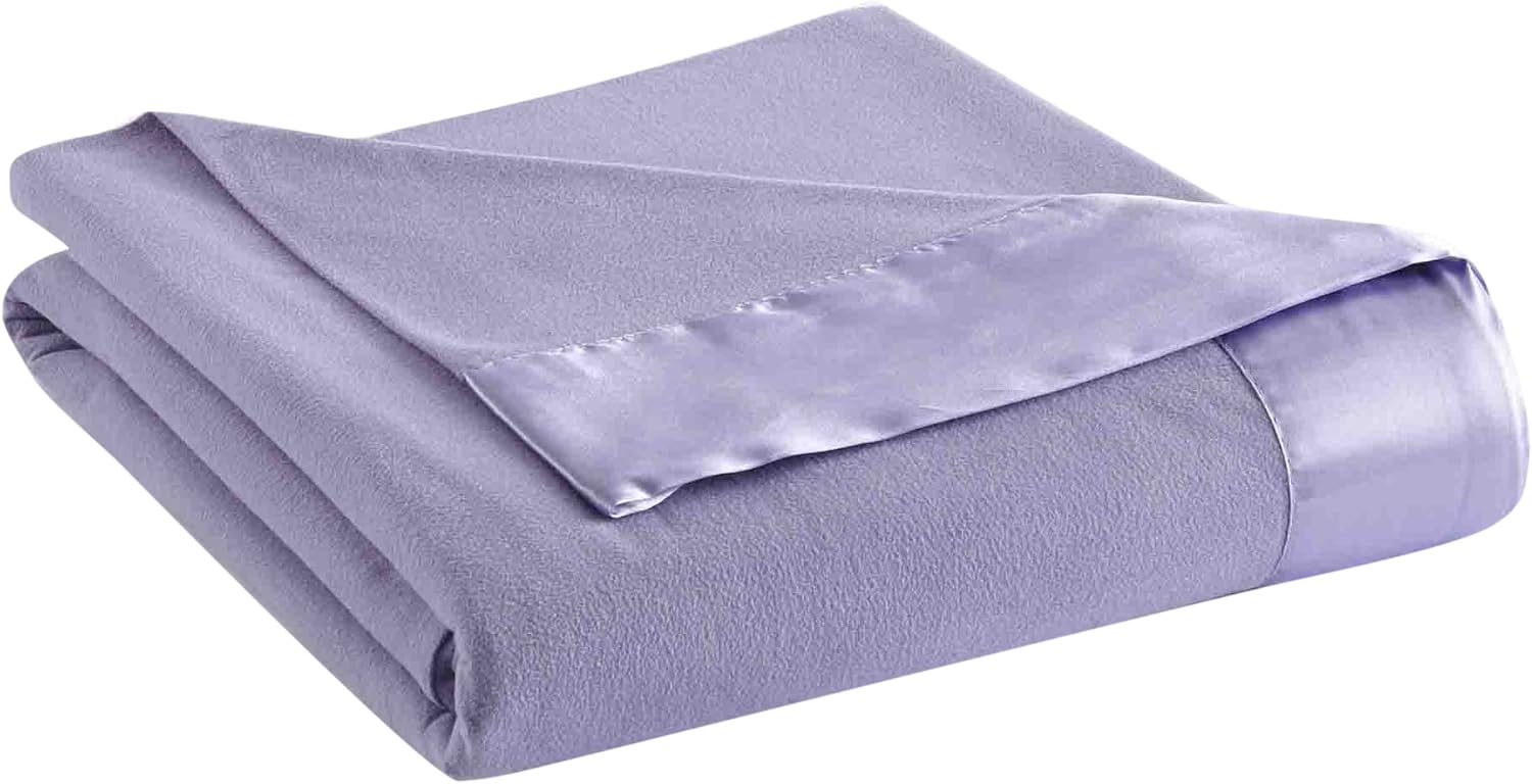 Shavel thermee Micro Flannel King-Size All Seasons Lightweight Sheet Blanket, Machine Wash & Dry, No Pilling, 90Lx108W, Lilac - Image 4