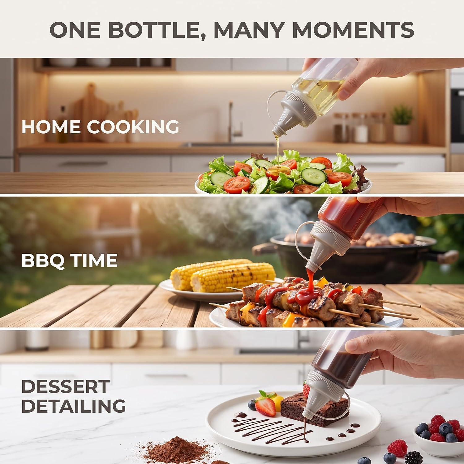 4Pcs White Plastic Squeeze Condiment Bottles,Mini Sauce Jam Squeeze Bottle, Ketchup Honey Bottle,Salad Dressing Container for Lunch, BBQ, Camping Condiment Squeeze Bottles Dinnerware and Serveware