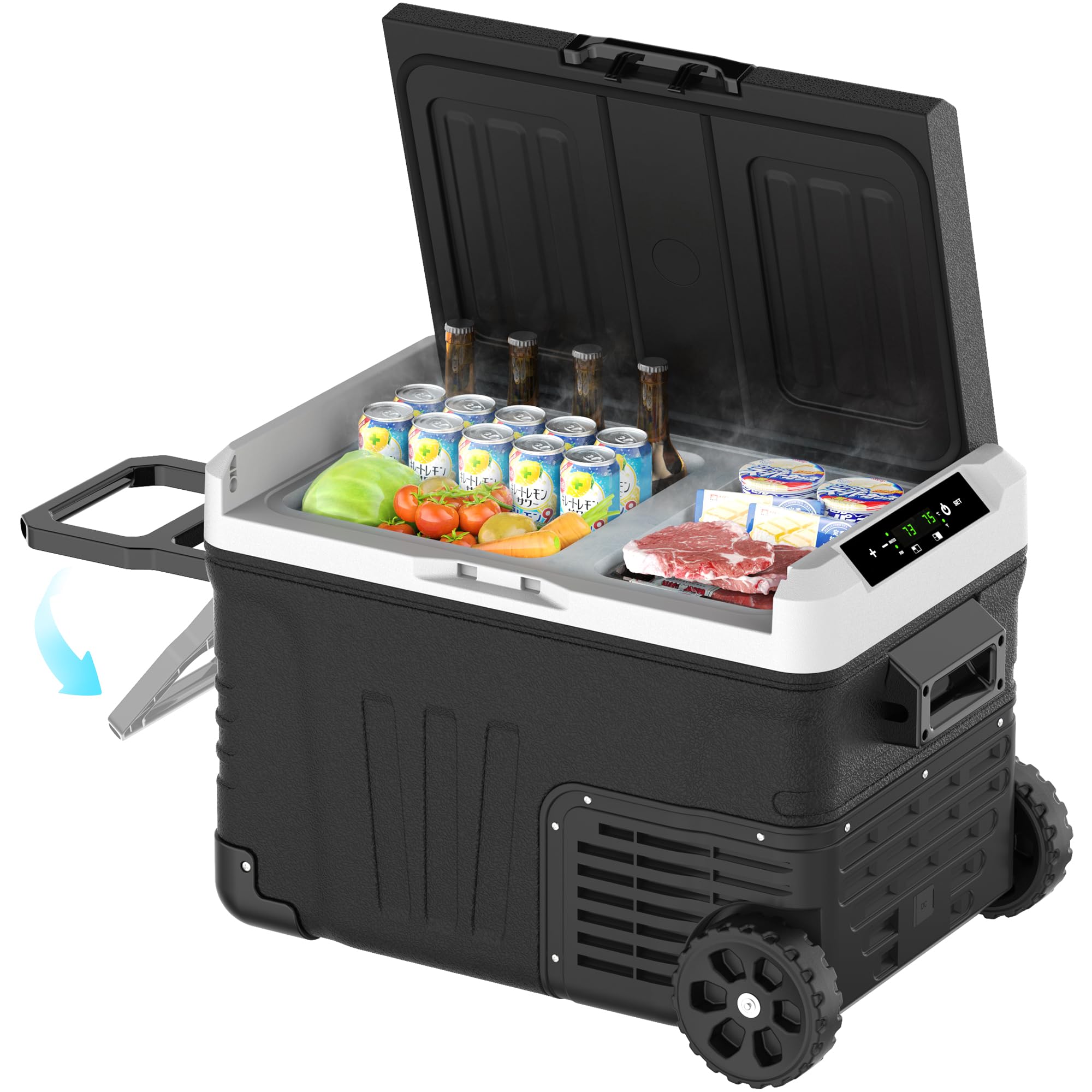 Amazon.co.jp: EUHOMY 車載冷蔵庫 33L ポータブル冷蔵庫 2室独立温度