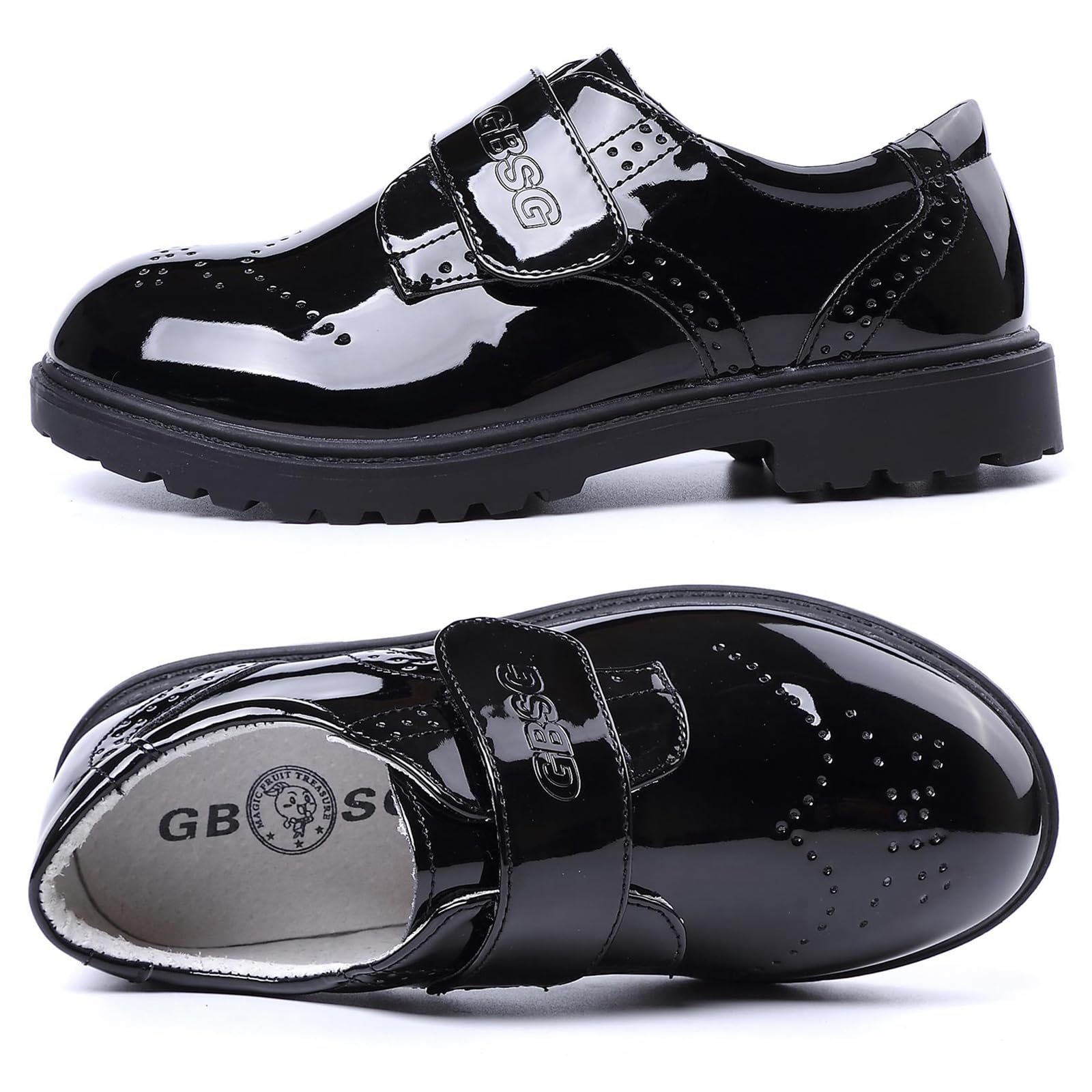 DADAWEN Jungen Anzugschuhe Mädchen Schule Uniformschuhe Party Hochzeitsschuhe Wasserdicht Lack Halbschuhe
