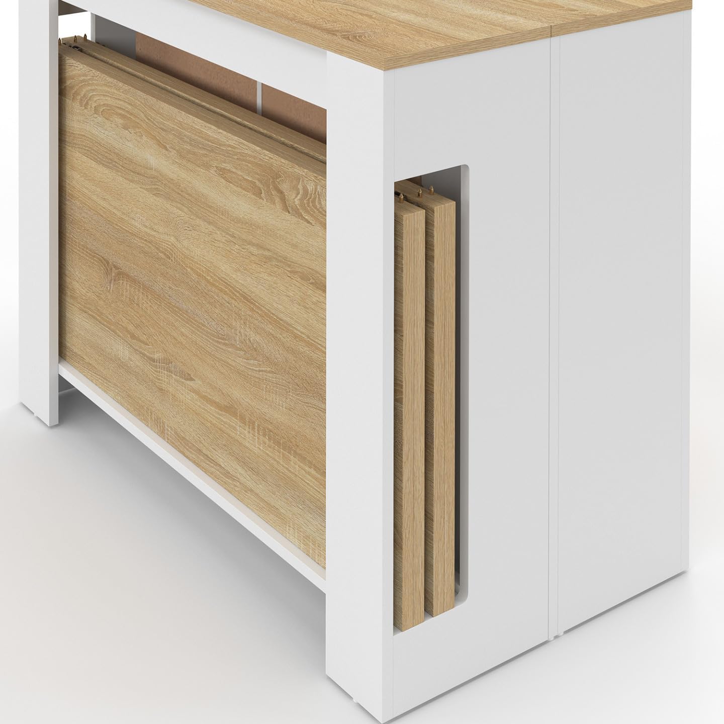 IDMarket - Table Buffet Extensible Orlando 10 Personnes 235 cm Bois Blanc et façon hêtre