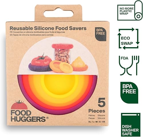 Miniatura 2 de Food Huggers Juego de 5 protectores de silicona reutilizables para alimentos., Autumn Harvest