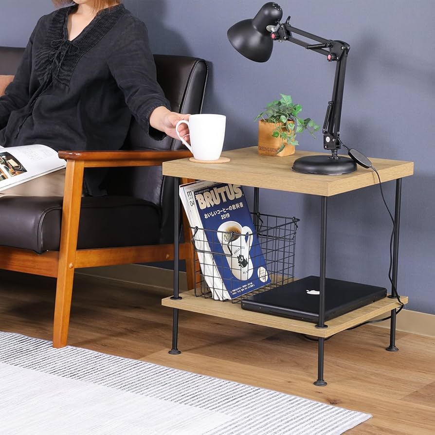 Amazon｜不二貿易 サイドテーブル ベッド横 ナイトテーブル 幅47×奥行