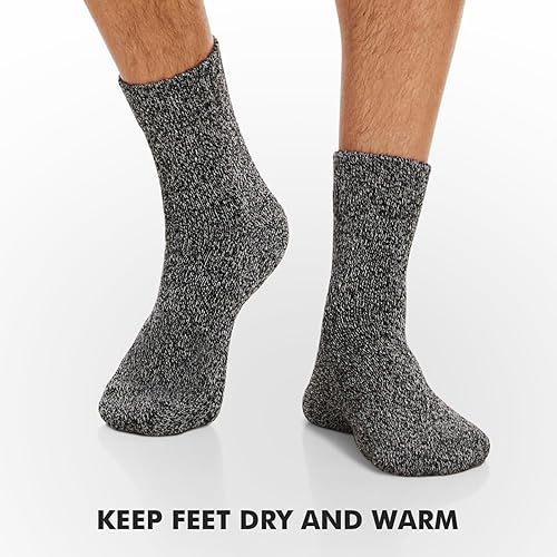 Miniatura 4 de 6 pares de calcetines de lana para hombre, calcetines de invierno suaves y cálidos, calcetines de senderismo de lana suave, calcetines casuales para