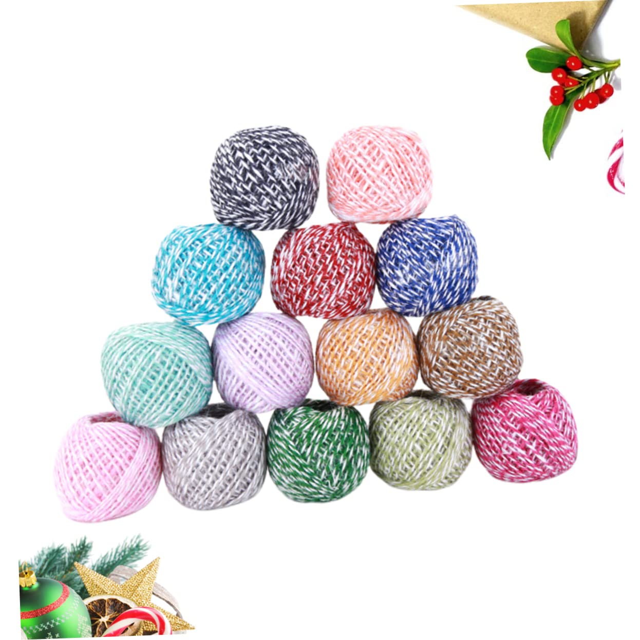 Cuerda de Yute Hecha a Mano, 14 Rollos de Arpillera | Colorida, Gruesa y Resistente, Uso Práctico para Embalaje y Atado, No Daña los Artículos Color Aleatorio