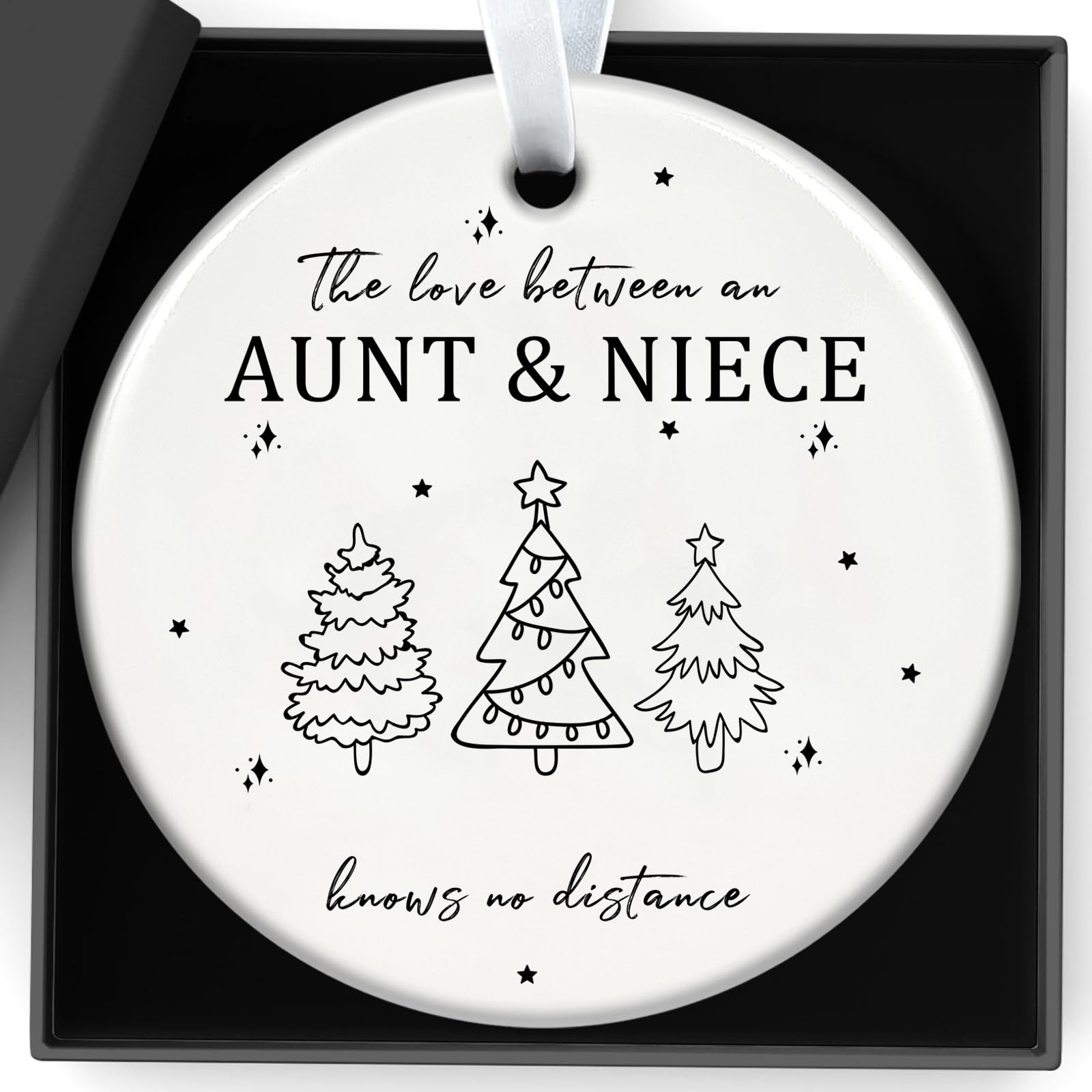 Qylazune Women's Auntie And Niece Aunt And Niece Christmas Decorations Gifts The Love Between An Aunt And Niece Knows No Distance, Holiday Tree Birthday Keepsake Gift, Cute Family Christmas Decoration For Long Distance Loved Ones