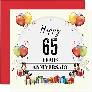 Stuff4 Blue Sapphire Anniversary Card for Husband Wife - Anniversary Party - Happy 65th Wedding Anniversary Card for Partner, 5.7 x 5.7 Inch Greeting Cards for Sixty-Fifth Anniversaries