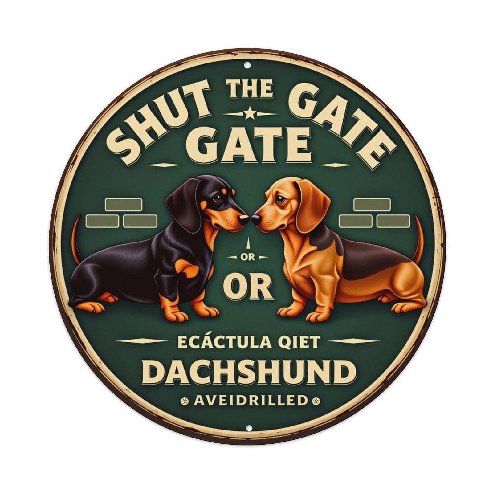 Shut The Gate Or Dachshund Tin Sign Vintage Style Home Bar Garden Wall Plaque Decor Metal Poster 8x12 Inch