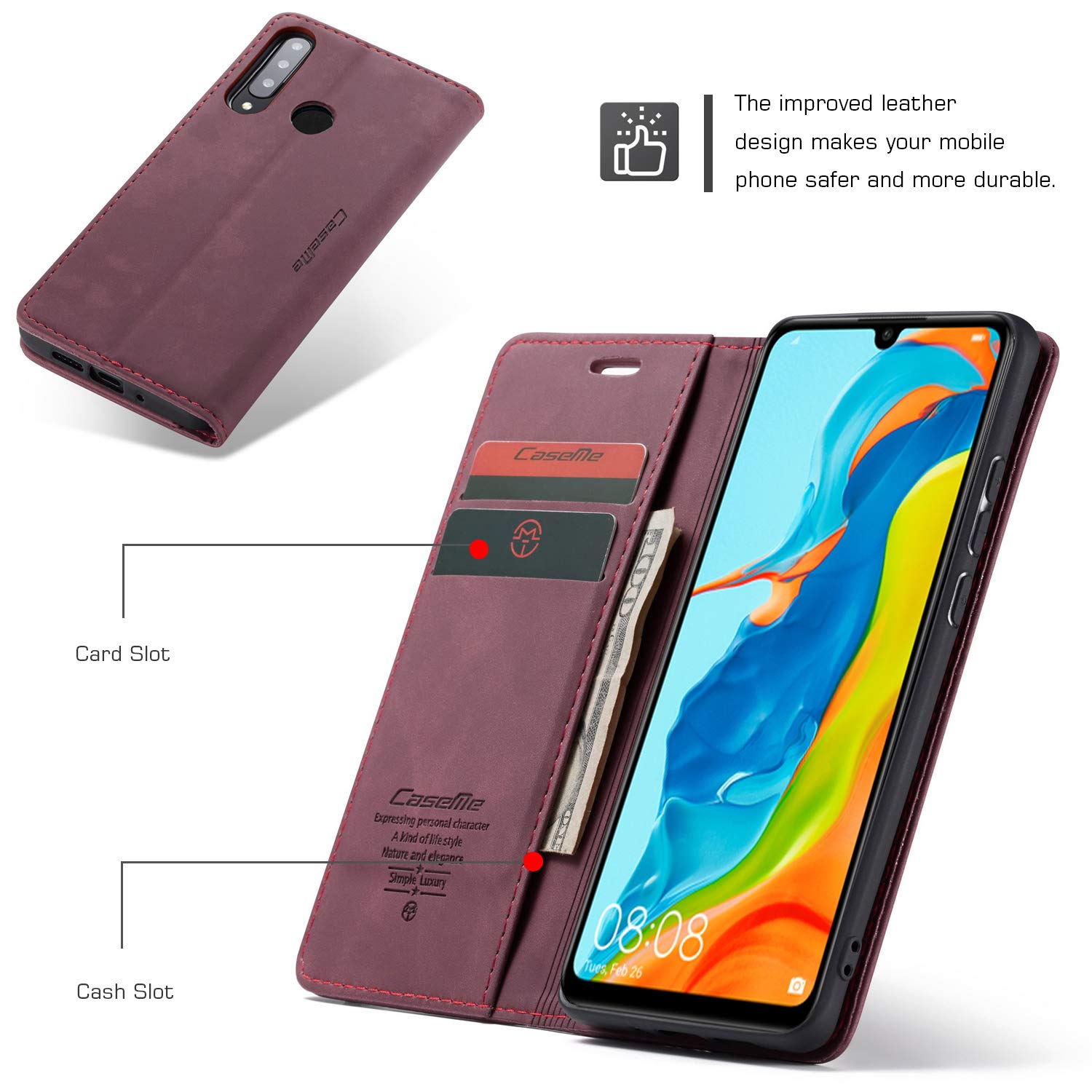 Custodia in pelle per Huawei P20 P30 P40 Pro Le E Mate 20 30 40 Pro