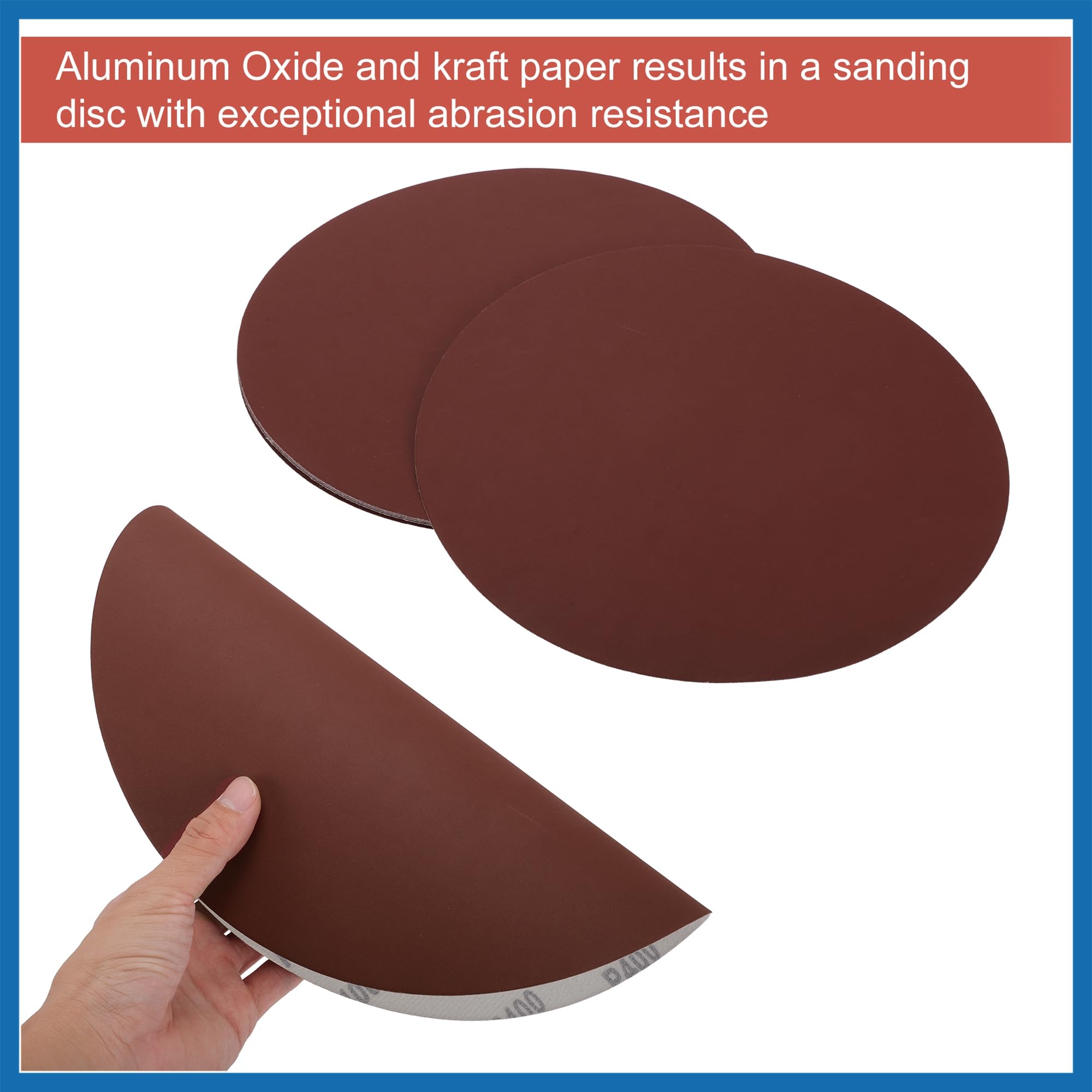 A ABSOPRO 12 Inch Sanding Discs Round Hook and Loop Sandpaper 400 Grits - 10 PCS Item Replacement, Red, 12inch - Image 3