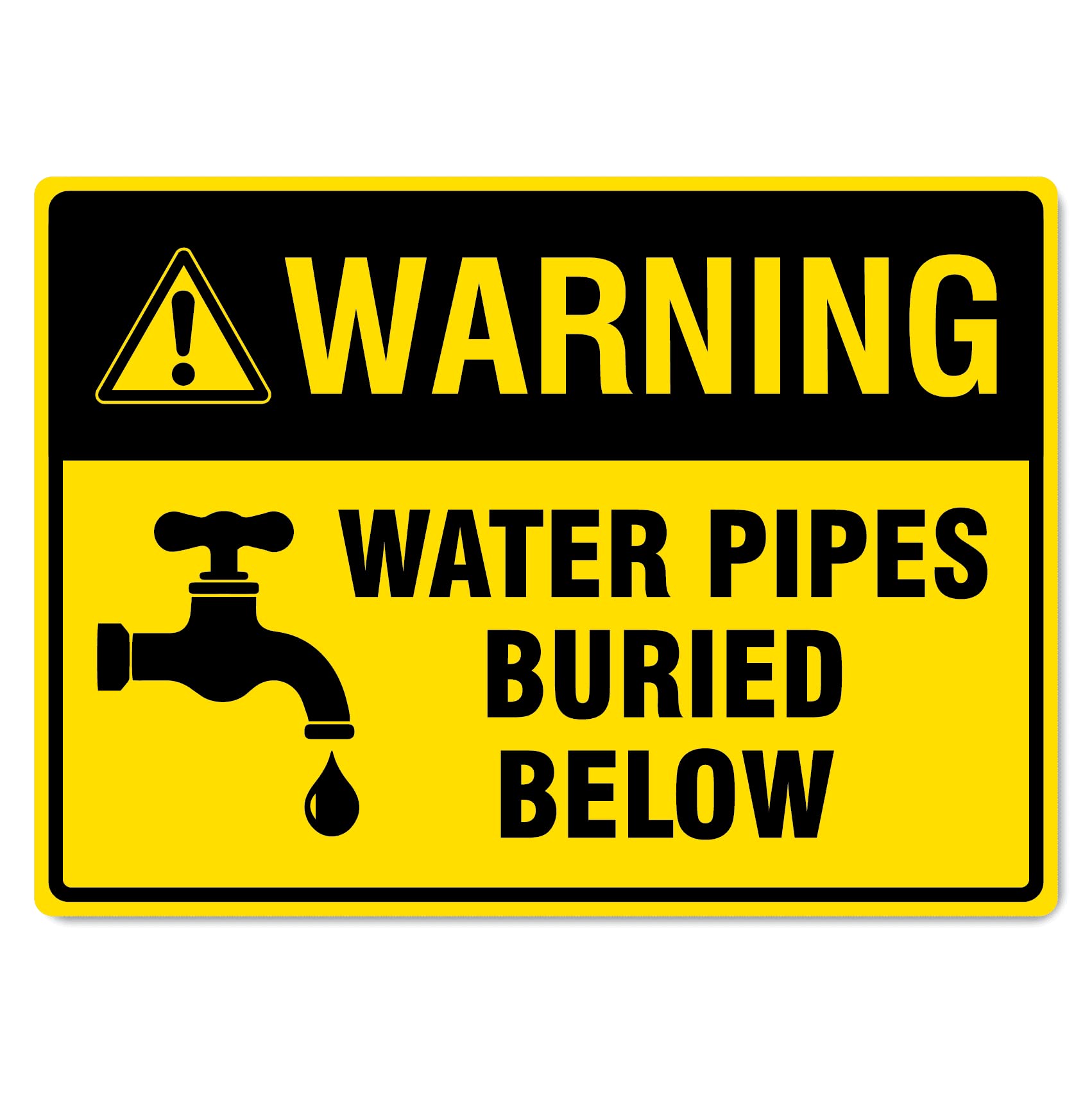 Buried Pipeline Underground Warning Metal Sign Site Safety Notice Plaque 12x8 Inch