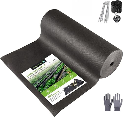 Weed Barrier Pro 2.0, tela no tejida de paisaje resistente, mantillo de malezas de jardín de alta permeabilidad, alfombrilla antideshilachamiento