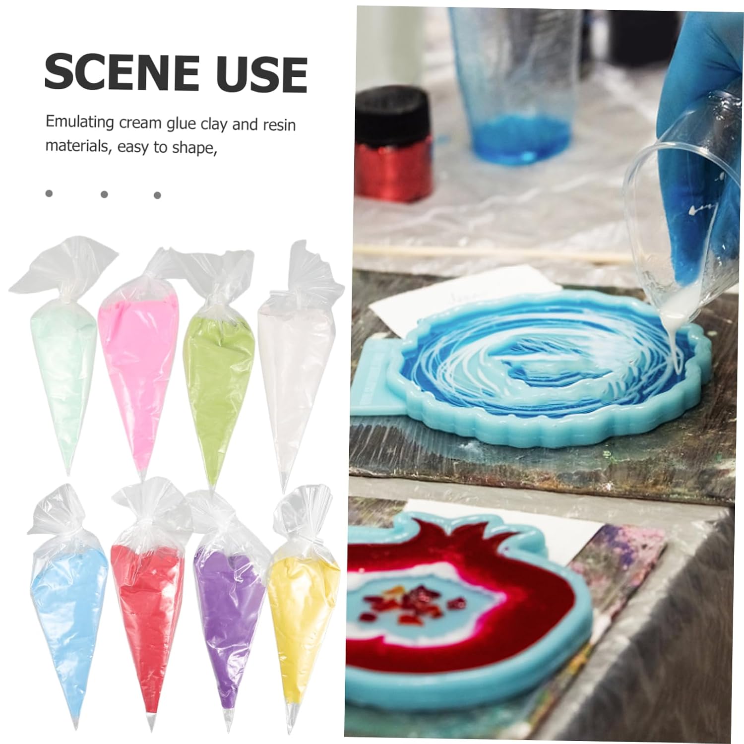NUOBESTY 8Pcs Whipped Cream Adhesive for Crafts Realistic Simulation Cream for DIY Phone Case Decoration Versatile Crafting Kit