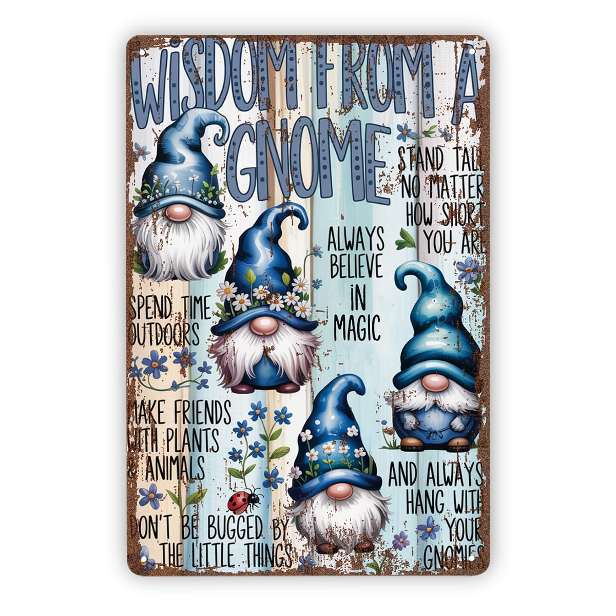 Wisdom From A Gnome Advice Tin Sign, Housewarming Gift