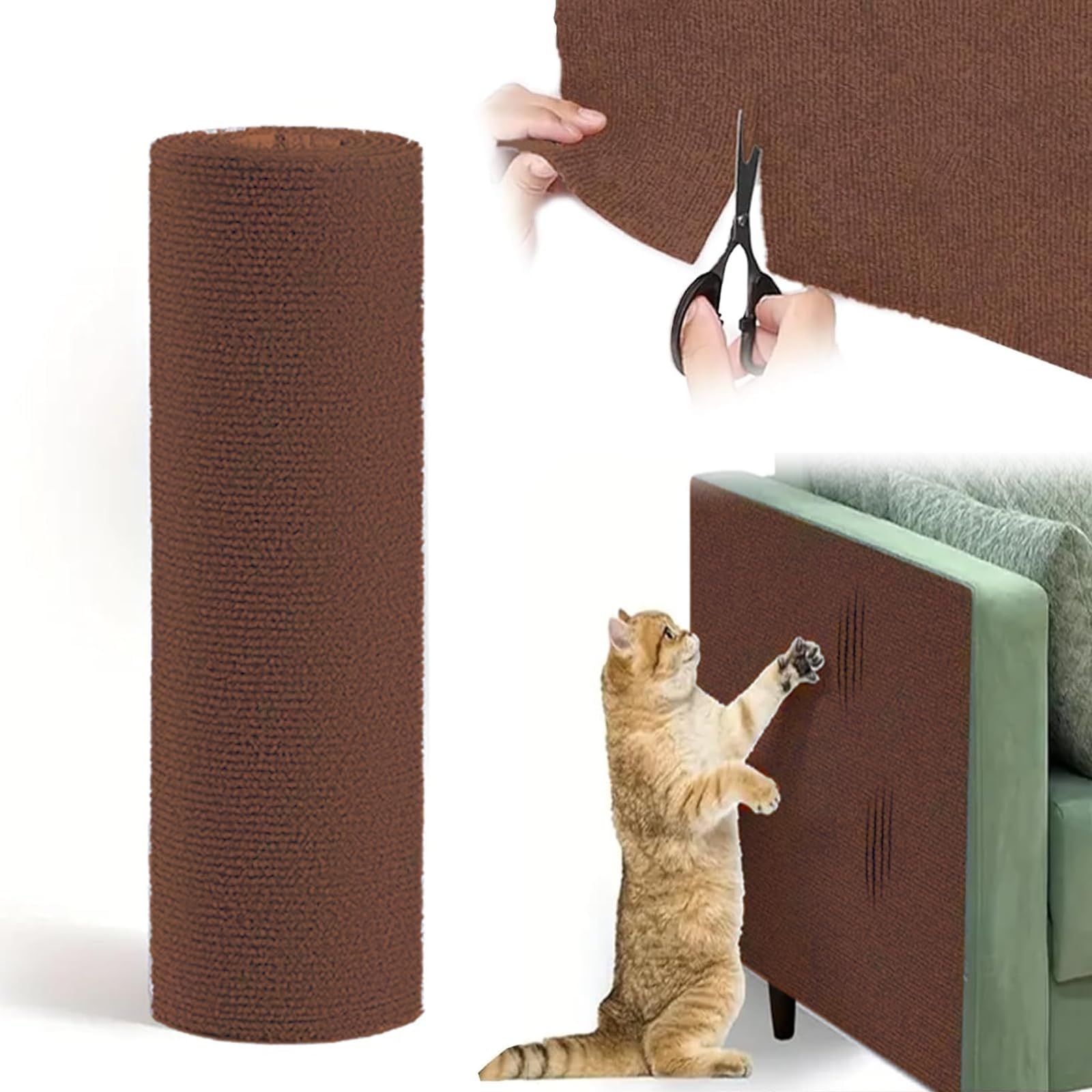 Large Cat Scratch Protector Mat - 47.2" X 15.8" Self-Adhesive & Trimmable, For Sofa, Walls, Furniture