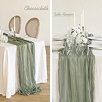 Vista 287 de Showgeous 10 Pack Baby Pink Cheesecloth Table Runner 10FT Long Semi-Sheer Gauze Table Runner Boho or Rustic Wedding Decor for Wedding Decor Arch