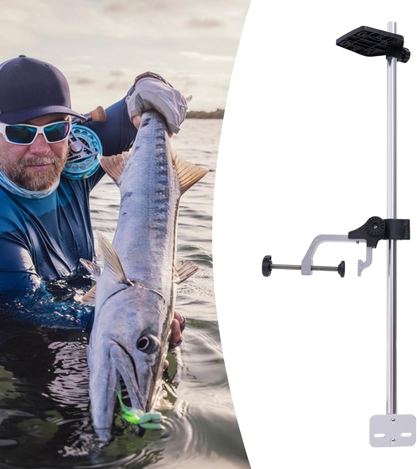 Portable Universal Fish Finder Mount Bracket,Transducer Bracket,360° Adjustable Fish Finder Mount Kit