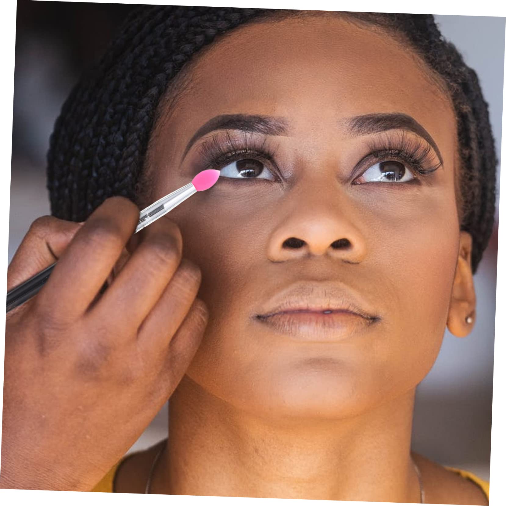 FRCOLOR 25 pinceles de silicona para sombra de ojos, pincel de maquillaje, pintalabios, aplicador de sombra de ojos, esponja de maquillaje, para mujeres, aplicador de labios, cepillo de labios