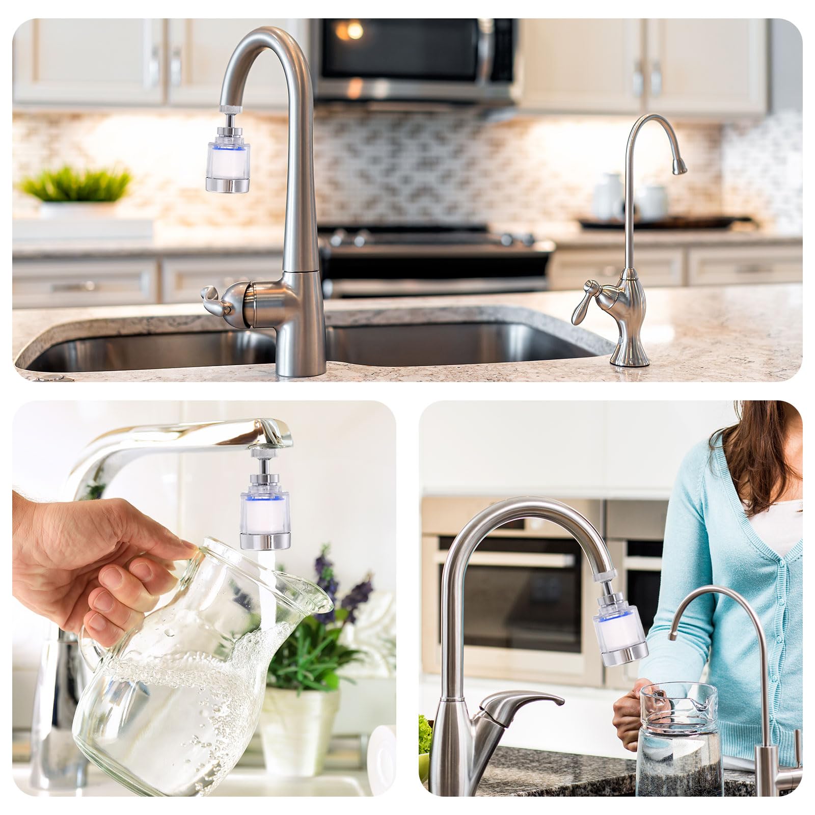 Amazon | uxcell 360°回転可能 蛇口スプレーヤ M23ネジ 3モード 調節