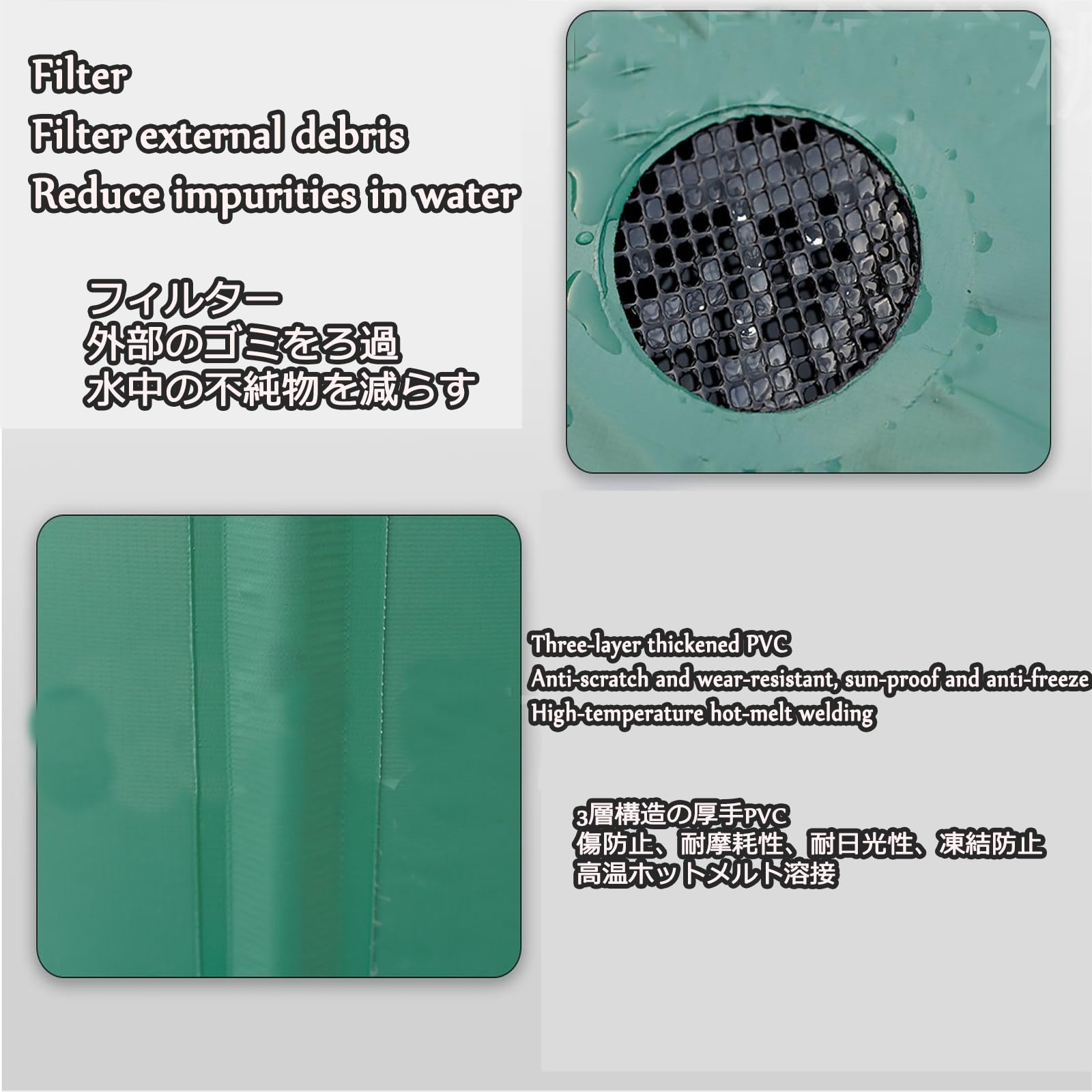 Serbatoio Portatile per la Raccolta dell'Acqua piovana da 50 Litri, Serbatoio Flessibile per Acqua, filtrazione a Rete in Tessuto Spesso e Design Stabile, Ideale per molteplici sce