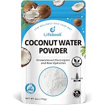 Lifebooil Coconut Water Powder | Coconut Electrolyte Drink Powder for Hydration & Energy | Vegan, Non-GMO, Gluten Free, No Additives, No Added Sugars, No Preservatives, 6oz