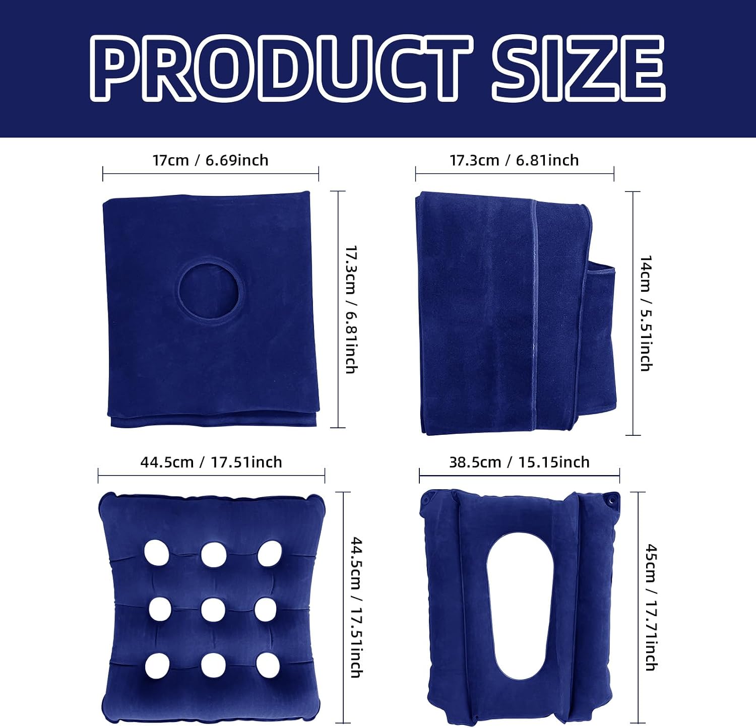 2 Pack Inflatable Seat Cushions, Seat PadWaffle Air Seat Pad with Pump