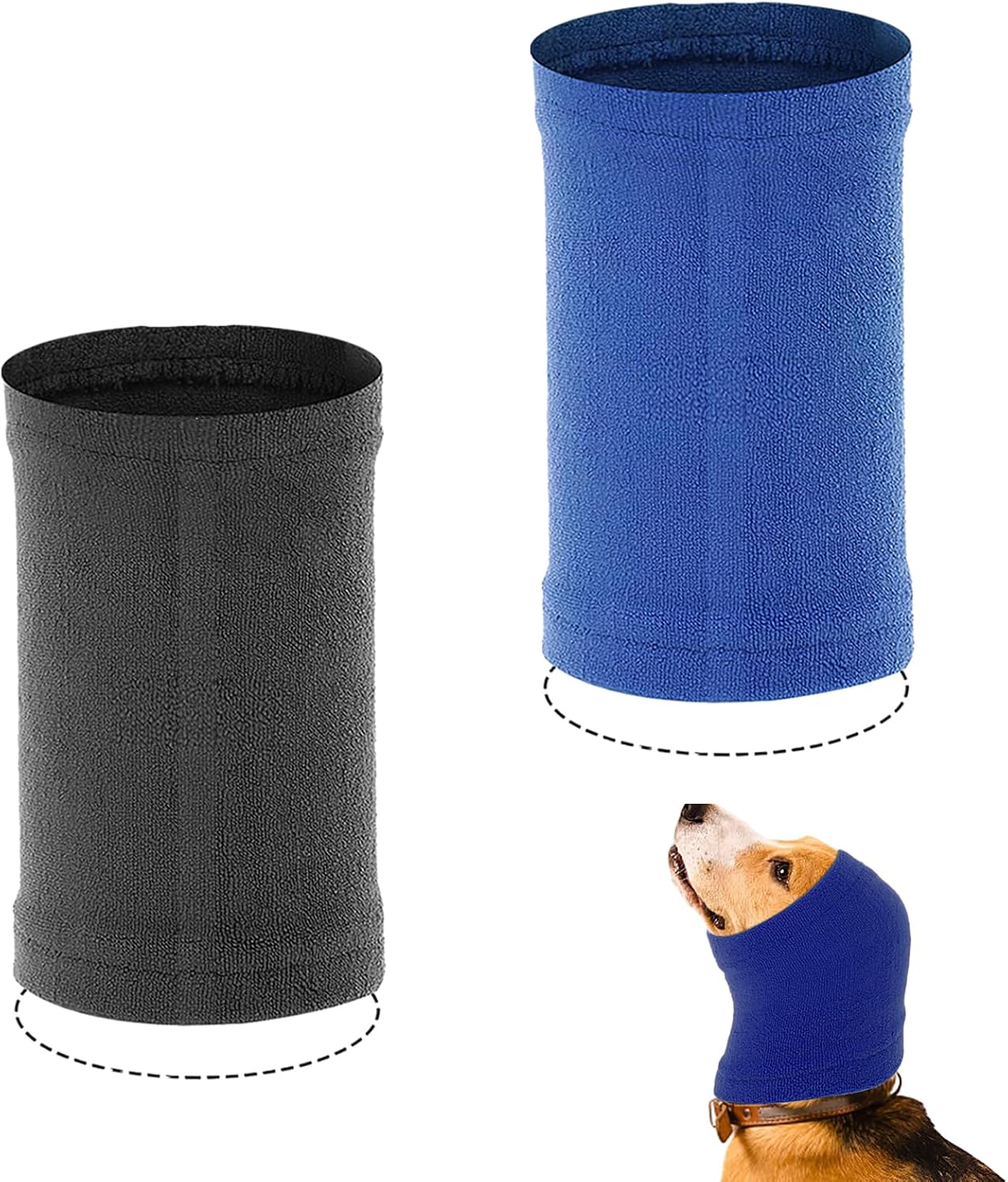 ihohi 2PCS Dog Snood Ear Protectors, Pet Snood Ear Covers Calming