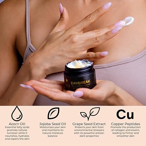 Miniatura 3 de N8iV Beauty Crema hidratante Daybreak con aceite de bellota, aceite de semilla de jojoba hidratante, repara y revitaliza la piel con células madre