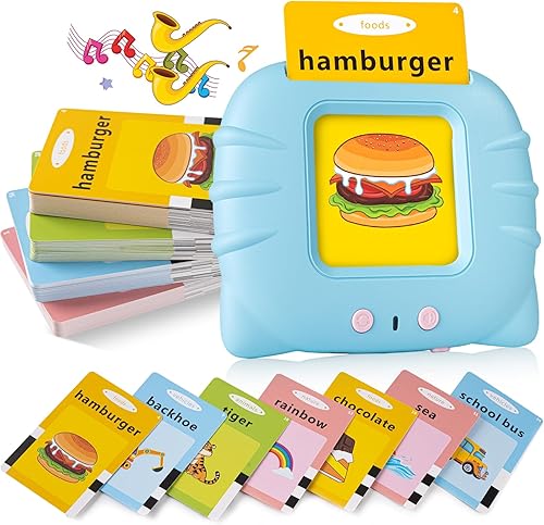 OUYOFI Tarjetas didácticas parlantes para niños, 384 piezas de palabras visuales, juguetes de terapia del habla para niños pequeños, juguetes