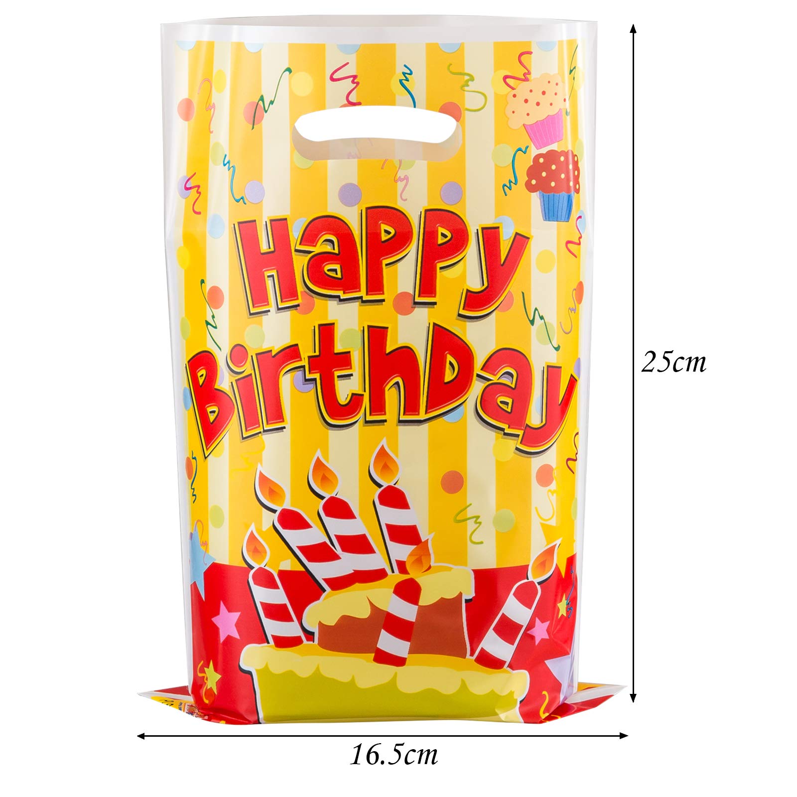 Lot De 50 Sacs Cadeaux Anniversaire Enfants - Pochette Cadeau Colorée 16.5x25cm Pour Fêtes Garçons Et Filles