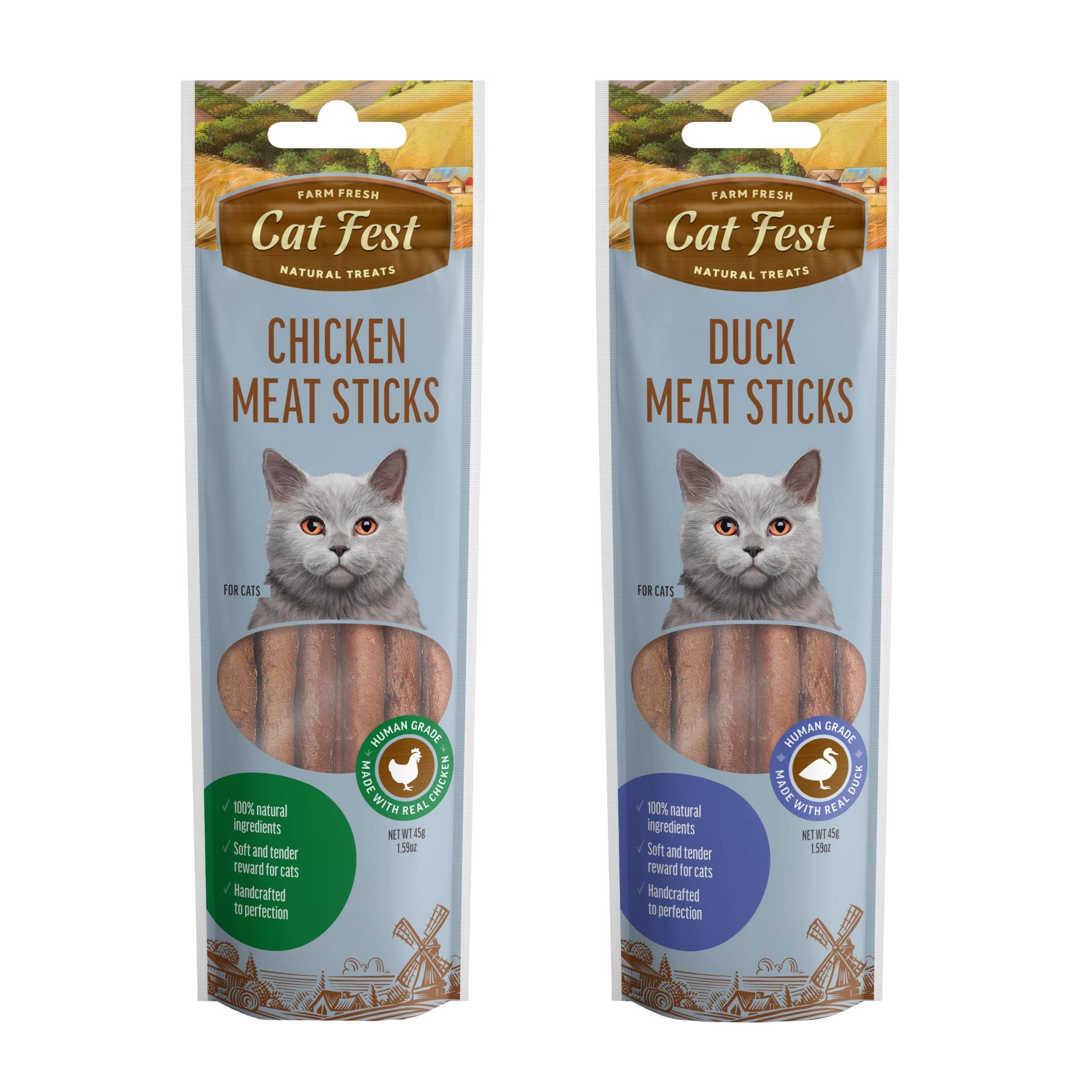 Barkbutler x Catfest Meat Sticks Chicken+Duck, Cat Treats Combo Pack-45gx2|100% Natural|0% Artificial Flavors, Colours or Preservatives|#1 Ingredient is Meat|Human-Grade| for All Cat&Kitten Breeds (B0C1ZV8JV6) Amazon Price History, Amazon Price Tracker