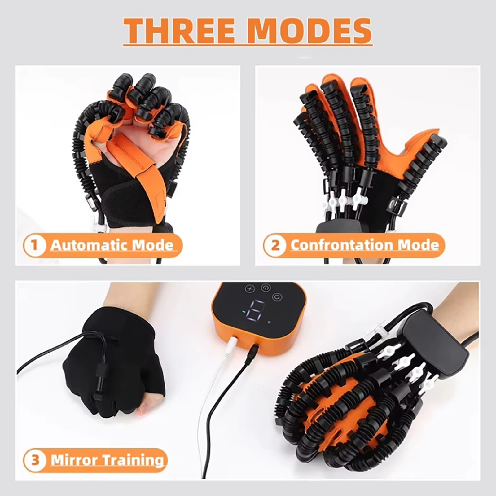 Guantes Roboticos Rehabilitación Ictus, Terapia Para Pacientes Con Artritis Hempiplejia, Alivia La Rigidez De Mano Para Ejercicio De Extensión Entrenamiento(Right,Large)
