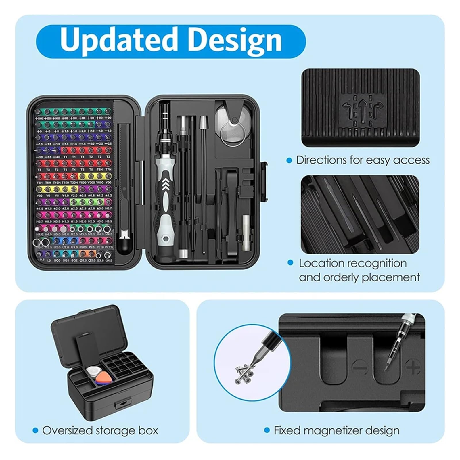 Zestaw Kluczy 132 W 1 Zestaw Precyzyjnych Śrubokrętów Wielofunkcyjny Mini Zestaw Narzędzi Ręcznych Do Naprawy Komputerów, Laptopów, Telefonów Komórkowych I Komp(Czarny)