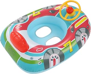GLOGLOW Baby Boat Swimming Float, Yacht Multi Gas Bag with Wheel Leg Holes, Yacht Pool Float for Swimming