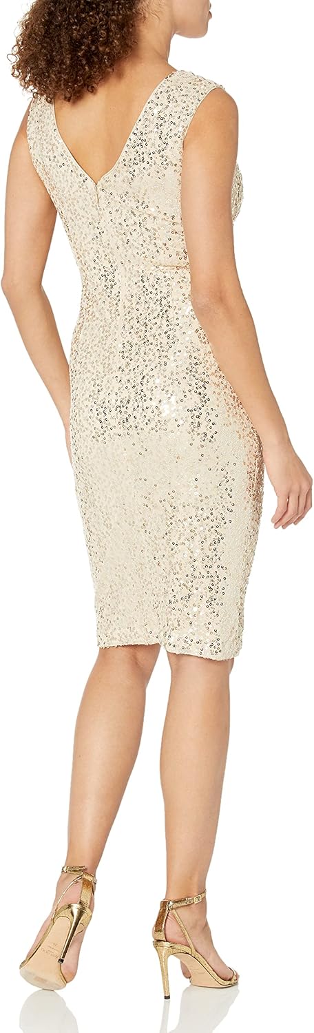 Eliza J Womens Sheath Style Empire Waist Sleeveless Vneck Dress - Image 2