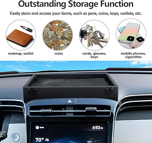 Miniatura 4 de LUWU Organizador de consola central para tablero de instrumentos Hyundai Santa Cruz 2022-2024, caja de almacenamiento para reposabrazos de Santa