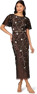 Adrianna Papell Women's Beaded Mesh Column Dress - Buy now