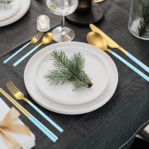 Miniatura 20 de AARainbow Juego de cubiertos de acero inoxidable de 8 piezas, portátil, reutilizable, juego de utensilios de viaje, incluye palillos, cuchillo