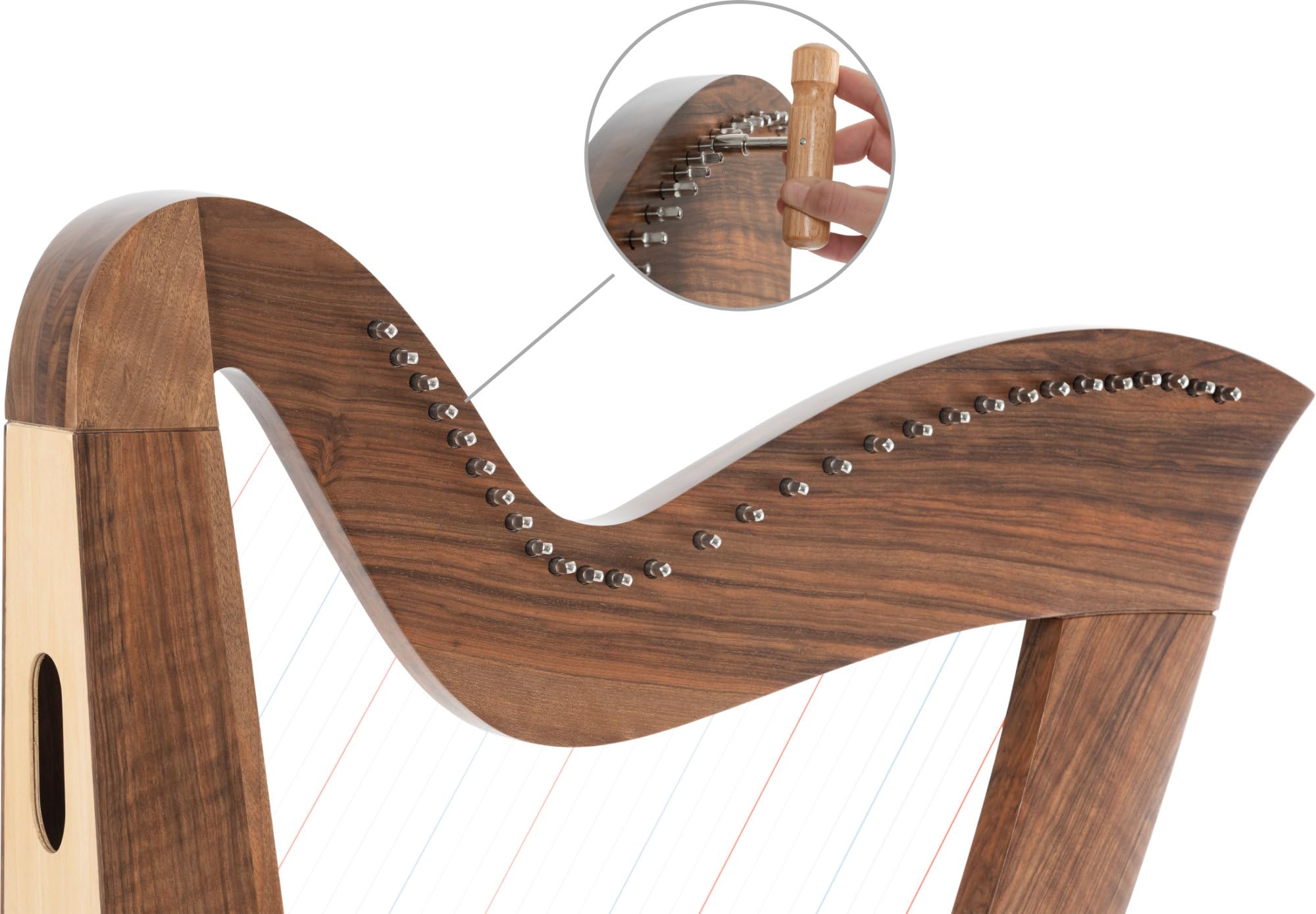 Classic Cantabile H-29 WN Arpa Celtica 29 corde, accordatura Mi bemolle maggiore, meccanica a semitoni, legno noce, include borsa e 2 chiavi, altezza 101 cm.