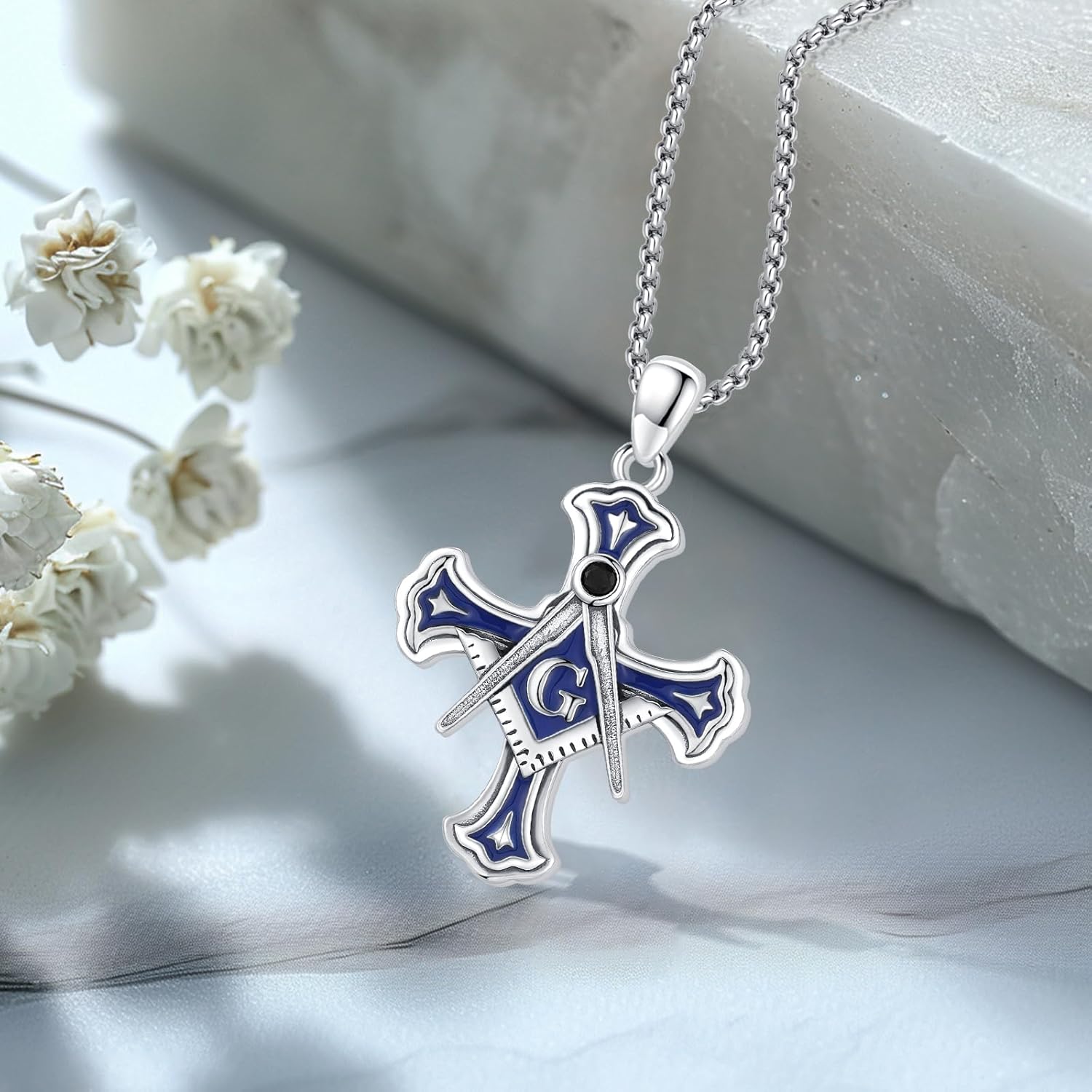 Masonic Freemason Cross St Benedict Medals Crucifix Anchor St Michael Necklace for Men Women 925 Sterling Silver Medalla De San Benito Freemasonry Religious Amulet Jewelry Gifts - Image 3