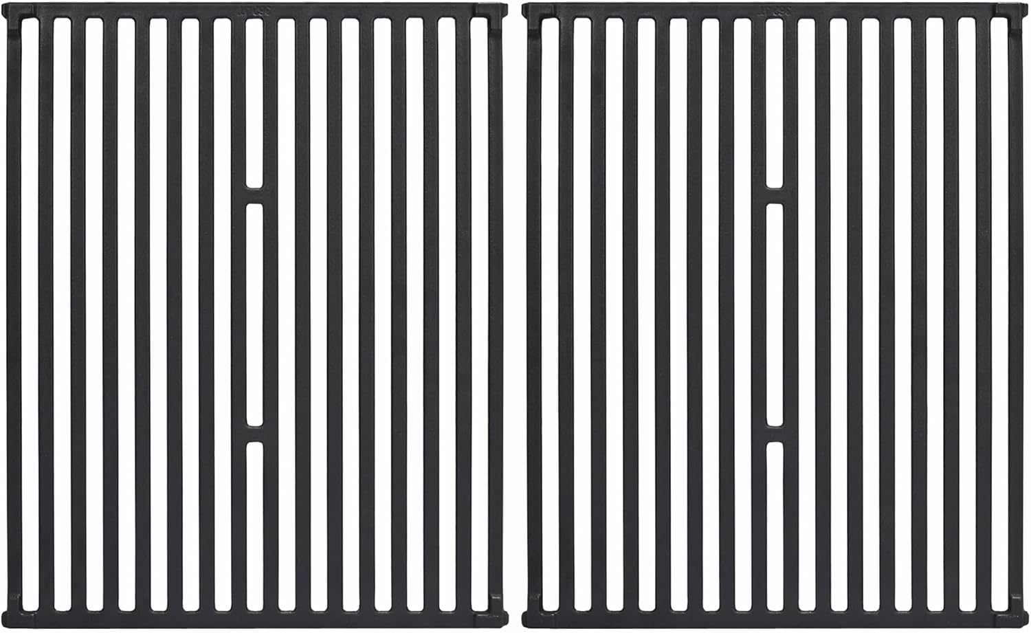 15-Inch Grill Grate for Broil King 9453-54, 9453-57, 9453-64, 9865-54, 9453-67, Broil-Mate, Silver Chef, Sterling Grills, Cast Iron Cooking Grid Grates, 2-Pcs, 15" x 12.75" Each 15" x 12 3/4"