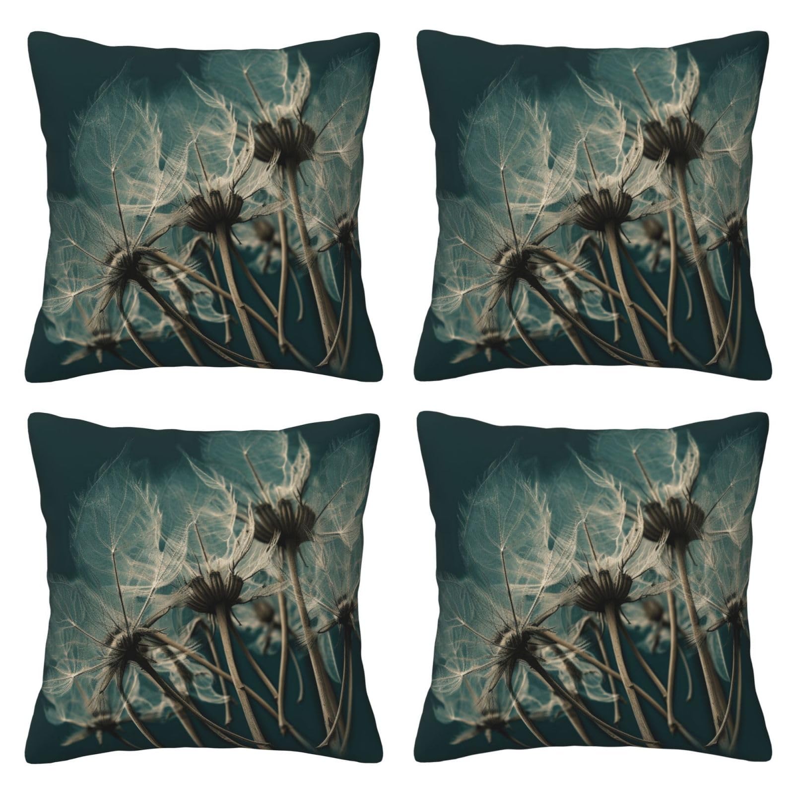 Weed Throw Pillow Cases 4 Pack Square Pillowcases Super Soft Pillow Protectors With Zipper for Couch Livingroom Sofa Bed Office Car,30x30 CM