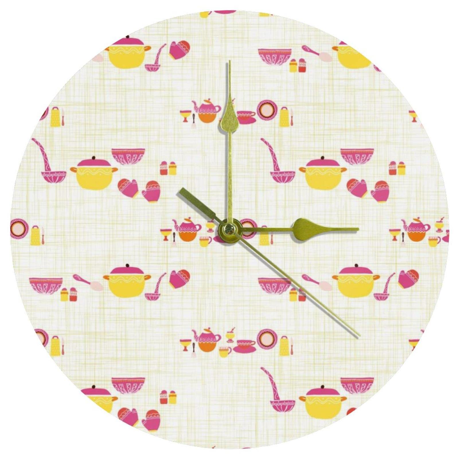 Horloge murale en acrylique ronde 24 cm silencieuse rose pour décorer une chambre de fille