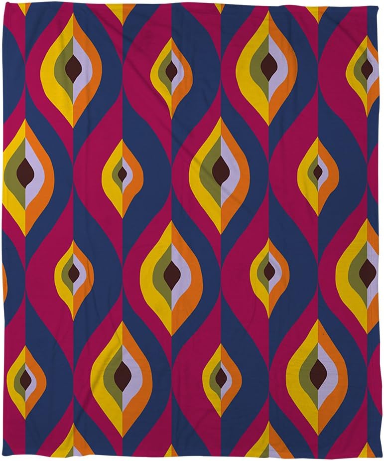 Manual Woodworkers & Weavers Coral Fleece Throw Blanket, 50 by 60-Inch, Hypnotic Vision