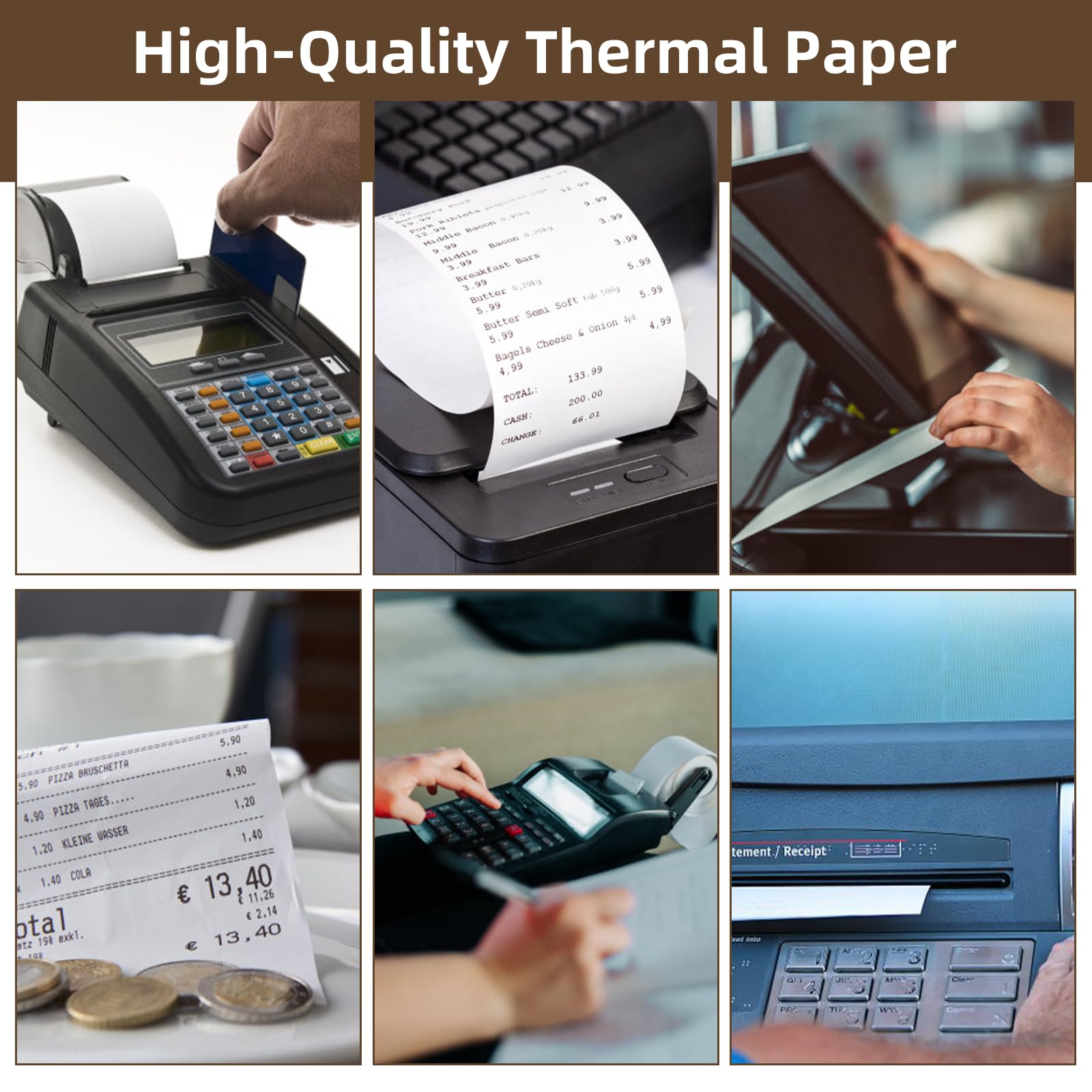 80 x 40 mm Till Rolls BPA Free Thermal Receipt Paper Rolls for Just Eat, Uber Eats & Mobile Card Machines PDQ Credit Card Machines, POS Cash Register (20 Rolls) - Image 4