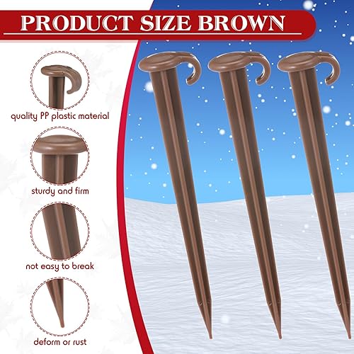 Miniatura 50 de Estacas inflables de plástico de 7 pulgadas para patio, estacas de plástico resistentes para tienda de campaña, estacas de jardín de repuesto