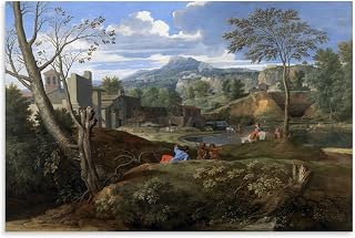 Nicolas Poussin Ideal Landscape Wall Art Prints Paintings Room Aesthetic Print Art Wall Painting Canvas Gifts Modern Bedroom Decor 12x18inch(30x45cm)