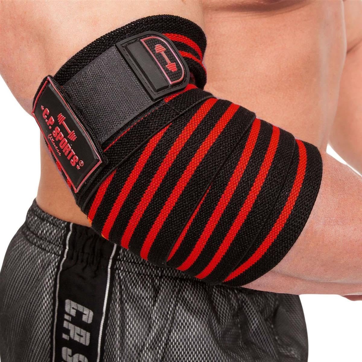 C.P. Sports Paire de Bandages Professionnels pour Le coude pour Fitness, Bodybuilding et Powerlifting